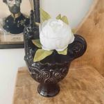 Keramikvas Rosa Ljung Tupp brunlaserad