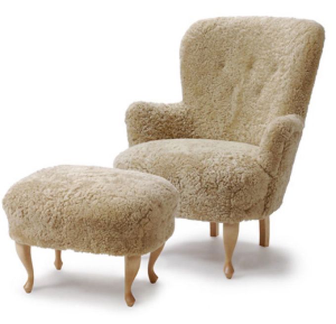 Mia fåtölj Fårskinn