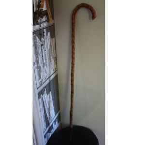 Antik käpp med smidesfot