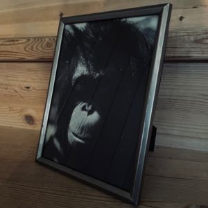 Tennram m motiv av apa