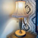 Linneskärm ljusrosa klofäste