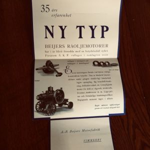Reklamblad Beijers Motorfabrik