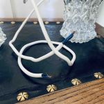 Paret fönsterlampor i glas