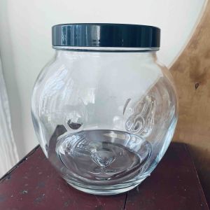 Glasburk nalle plastlock