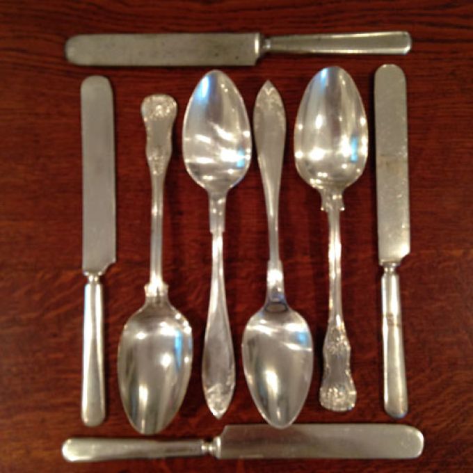 Bestick Nysilver - Skedar 4 st Smörknivar 4 st