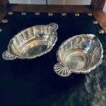 Paret metallskålar för socker och grädde - nysilver