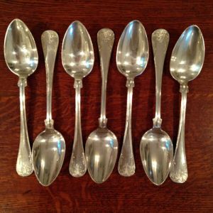 Bestick Nysilver - Skedar 7 st "Franska Liljan"