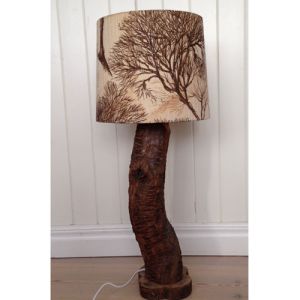 Bordslampa Trästam - Ny el!