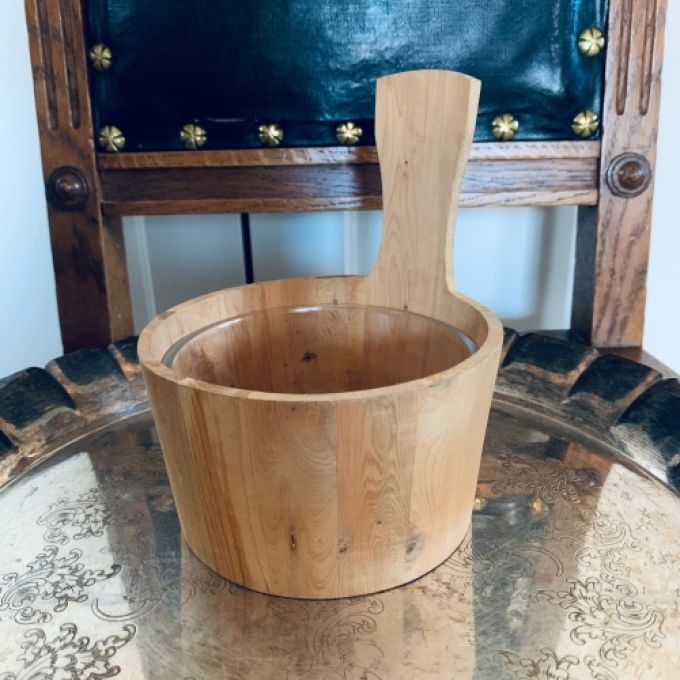 Träbytta med glasinsats