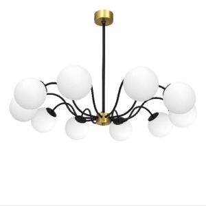 Serenety Svart Mässing med opalglaskupor