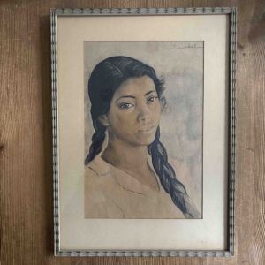 Tryck - Dardel - mörkhårig flicka
