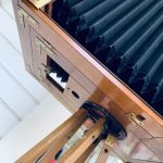 Antik Bälgkamera m stativ och plåtar