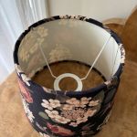 Lampskärm svart blommig