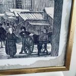 Tavla - Tryck på tyg - Julmarknad på Stortorget