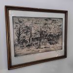 Äldre tavla Ytterby Kyrkoruin - Eget tryck fr 1925