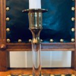 Ljusstake glas mässing