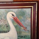 Skolplansch Stork Inramad