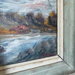 Paret tavlor med målad träram