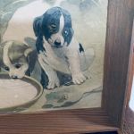 Trätavla Hundvalpar