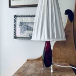 Lampfot i rött glas - ny sladd