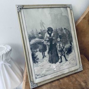 Metallram m äldre tidningsurklipp - Jultorget i Kristiania