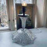 Lampfot glas mässing