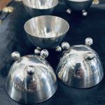 Set med 10 äggkoppar nysilver