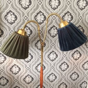 Lampskärm kort A-form med toppringfäste - Sammet - 8 färger