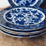 Set med 5 st assietter Ridgway Hawthornden - 1800-tal