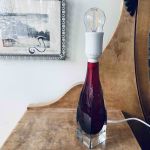 Lampfot i rött glas - ny sladd