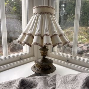 Lampskärm Crèmevit Vågig Fodrad
