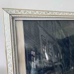 Metallram m äldre tidningsurklipp - Västerlånggatan vid jultid