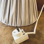 Fönsterlampa med textilskärm