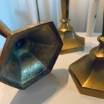 Set med 3 mässingsljusstakar