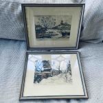 Paret originaletsningar - Hammarby Kvarn och Lilla Glasbruksgatan - av E Hällgren