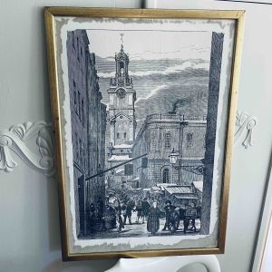 Tavla - Tryck på tyg - Julmarknad på Stortorget