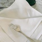 Linneservetter - rutiga - set med 4 st - 54*54 cm