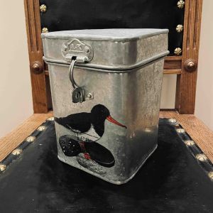 Plåtburk m fågelmotiv