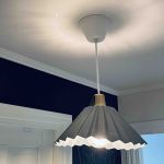 Taklampa plisserad metall - ny textilsladd