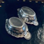 Paret metallskålar för socker och grädde - nysilver