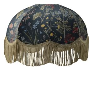 Lampskärm Flower Field med lyxfrans - 2 storlekar