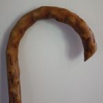 Antik käpp med smidesfot