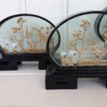 Set med fyra kinesiska bordstavlor