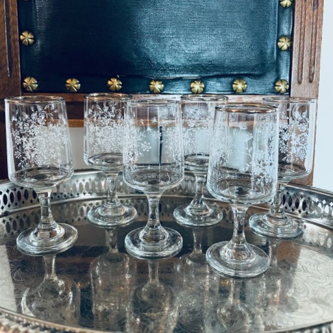 Set m 6 styck likörglas