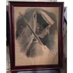 Litografi - Mademoiselle Cogniet