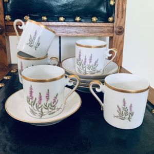 Set med 5 st koppar m fat - Hackefors Ljung