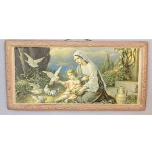 Papperstavla - Jesus och Maria