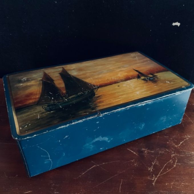 Antik Plåtburk Segelbåtar - Hakons