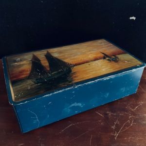 Antik Plåtburk Segelbåtar - Hakons