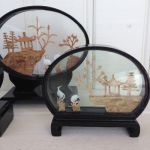 Set med fyra kinesiska bordstavlor